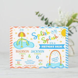 Invitación conjunta de cumpleaños para Splash Pad 