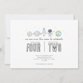 Invitación conjunta de cumpleaños - Tema espacial 
