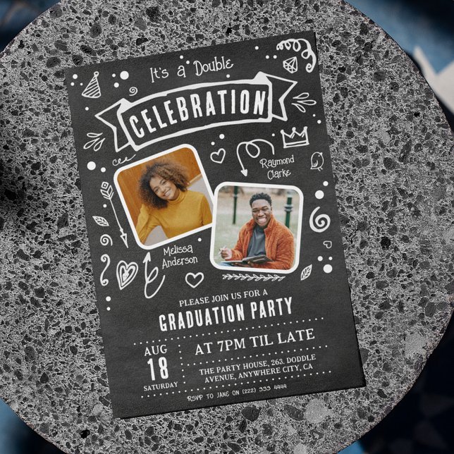 Invitación conjunta de graduación con foto de gara (Subido por el creador)