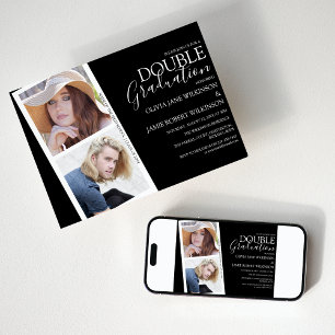 Invitación conjunta de graduación con tira de foto