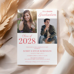 Invitación conjunta de graduación de fiesta de col