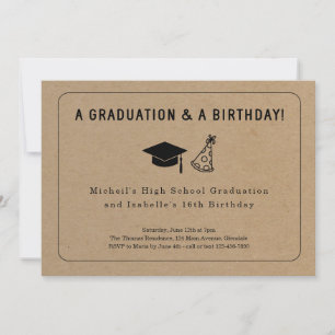 Invitación conjunta de graduación y fiesta de cump