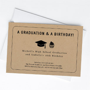 Invitación conjunta de graduación y fiesta de cump