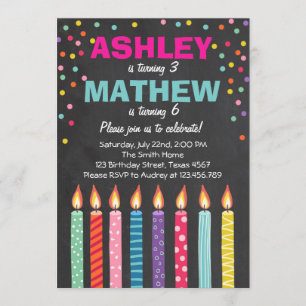 Invitación conjunta para una fiesta de cumpleaños