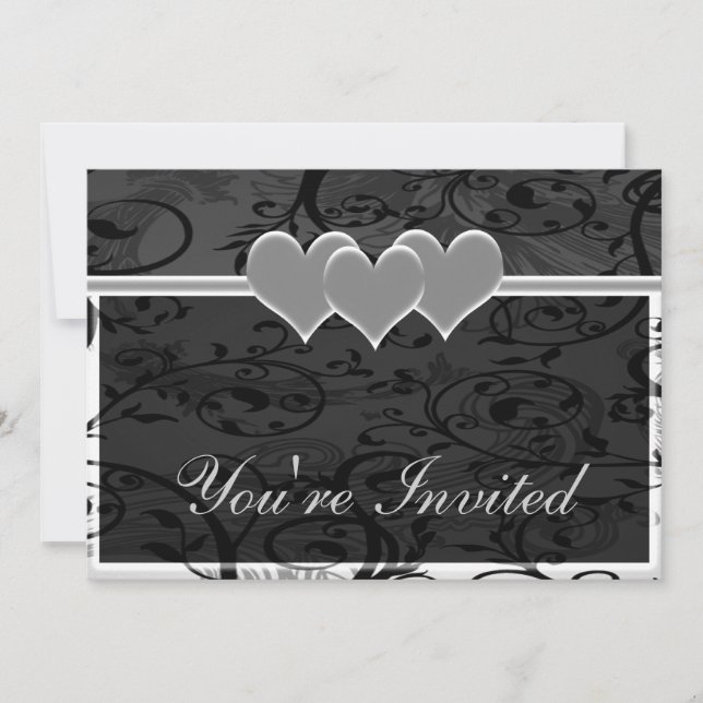 Invitación Conjunto Blanco Romance Estrellado (Anverso)