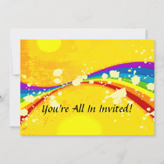 Invitación Conjunto de arcoíris llamativo amarillo