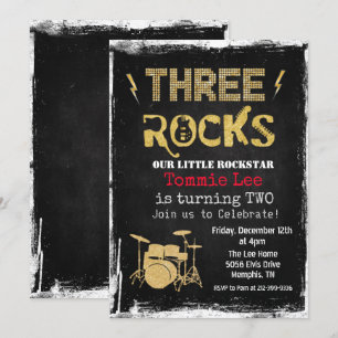 Invitación Conjunto de batería Three Rocks Rockstar para 3º c
