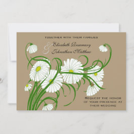 Invitación Conjunto de boda de flores de margaritas blancas v