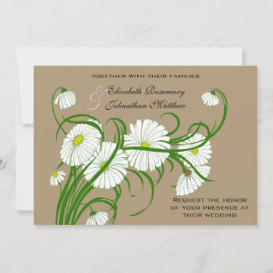 Invitación Conjunto de boda de flores de margaritas blancas v