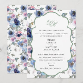 Invitación Conjunto de boda tierna albahaca verde