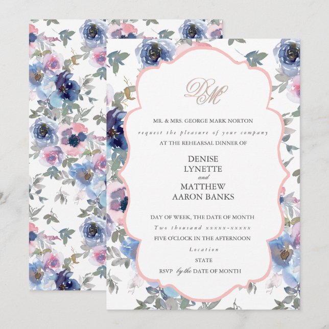 Invitación Conjunto de Boda Tierno Rosa Gossamer (Anverso / Reverso)