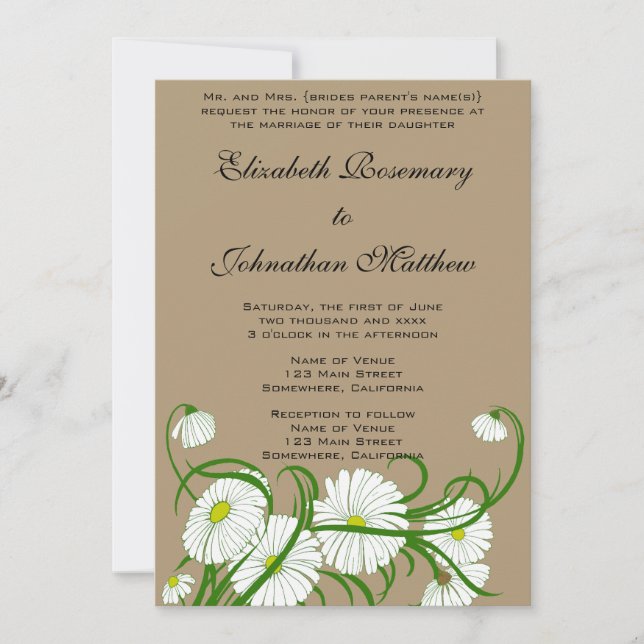 Invitación Conjunto de flores de margaritas Gerber blancas vi (Anverso)