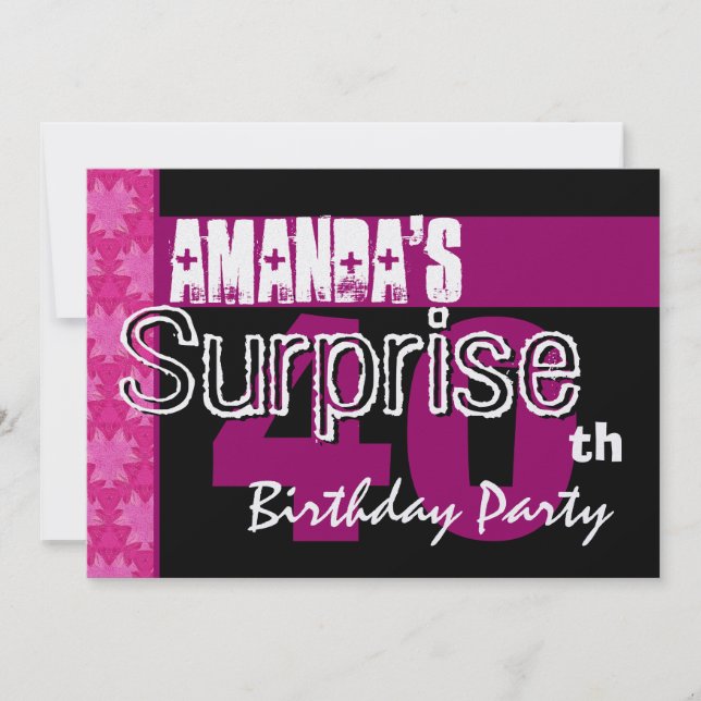 Invitación Conjunto de guardar la fecha sorpresa de cumpleaño (Anverso)