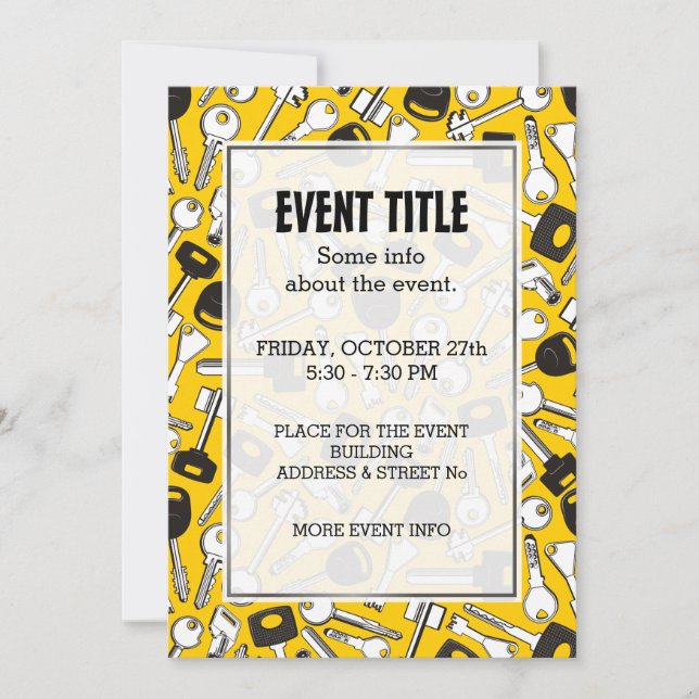 Invitación Conjunto de llaves de fondo (Anverso)