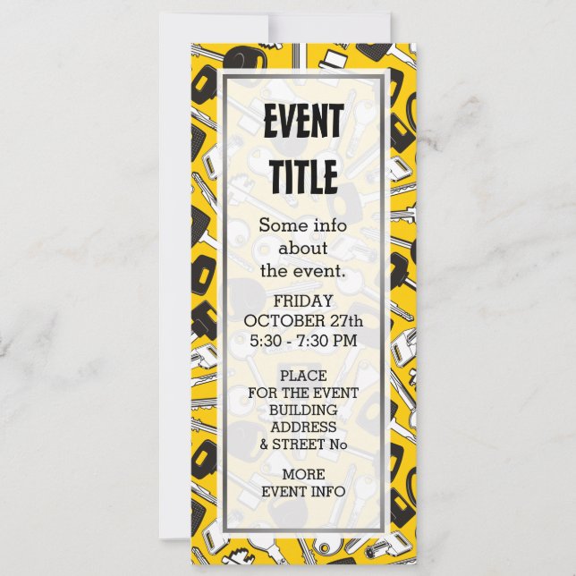 Invitación Conjunto de llaves de fondo (Anverso)