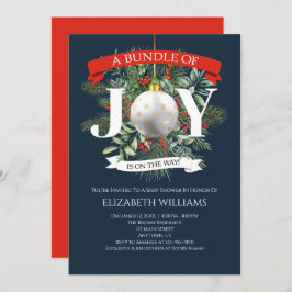 Invitación Conjunto De Navidades De Alegría, GreenBaby Shower