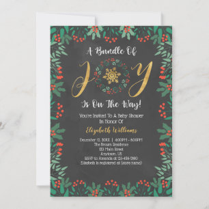 Invitación Conjunto De Navidades De Alegría, GreenBaby Shower