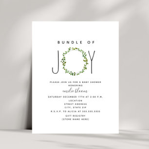 Invitación Conjunto De Verdor Alegre Wreath Neutral Baby Show