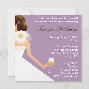 Invitación Conjunto de vino nupcial (lilac)