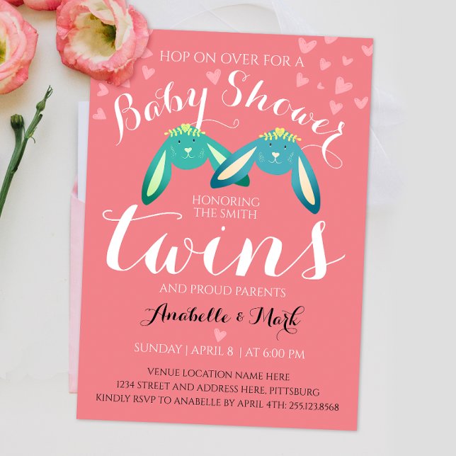 Invitación Conjuntos gemelos Baby Shower Pastel Colors Invito (Subido por el creador)