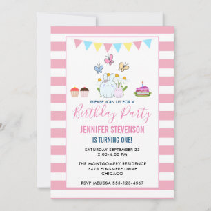 Invitación Conjuntos, mariposas y fiesta de cumpleaños de Dai