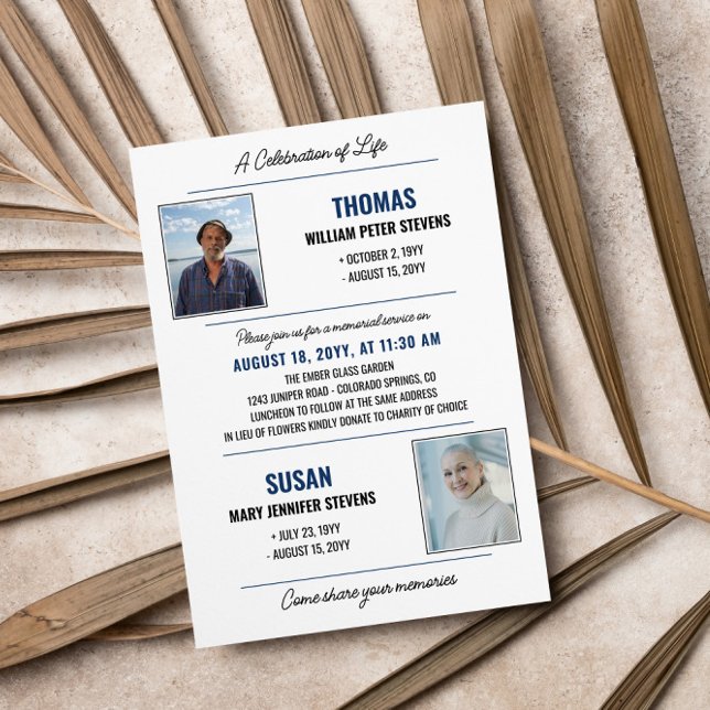 Invitación Conmemoración de la Vida Negra Azul Moderna (Subido por el creador)