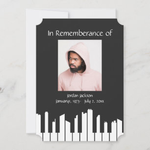 Invitación Conmemoración de Piano Músico Cityscape Invitati
