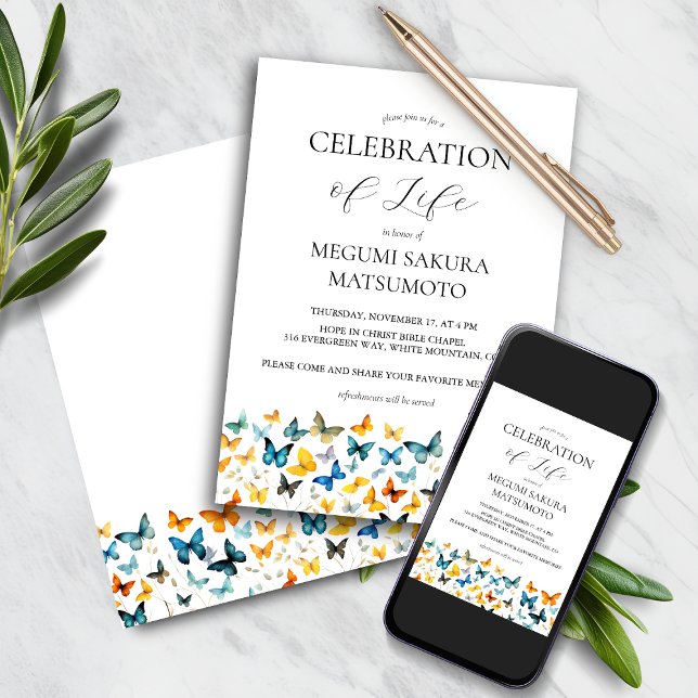 Invitación conmemorativa a la mariposa - Negro ele (Subido por el creador)