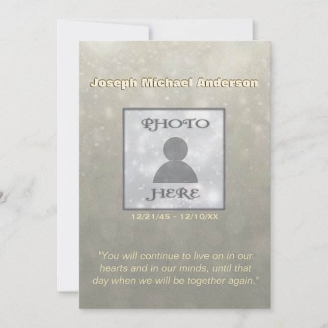 Invitación conmemorativa | Añadir foto (Anverso)