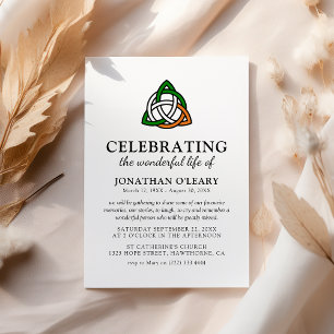 Invitación conmemorativa clásica de funeral irland