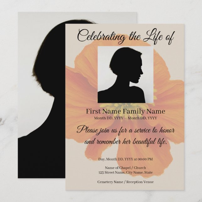 invitación conmemorativa de Amapola Naranja (Anverso / Reverso)