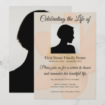 invitación conmemorativa de flor de melocotón