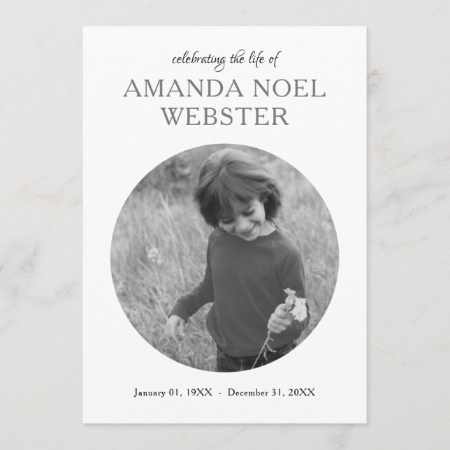 invitación conmemorativa de fotos de círculo centr (Anverso)