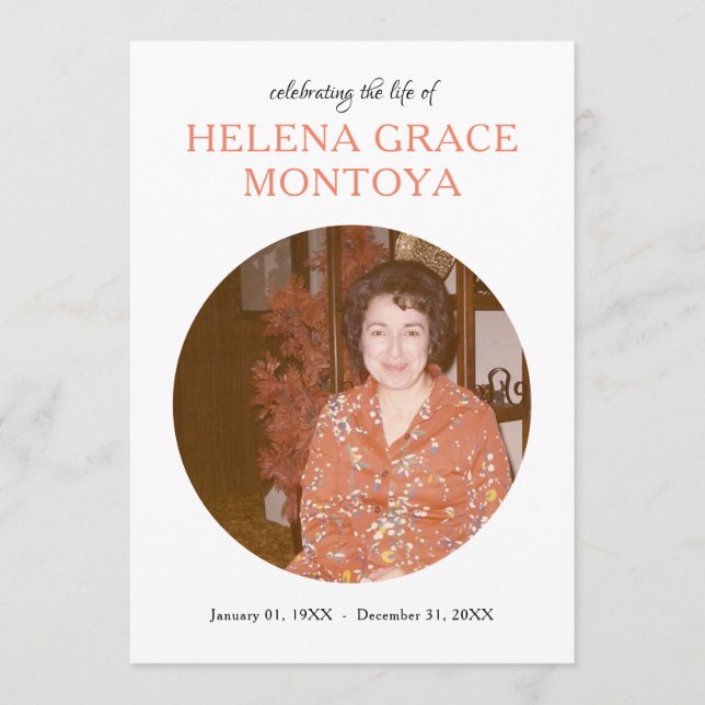 invitación conmemorativa de fotos de círculo centr (Anverso)