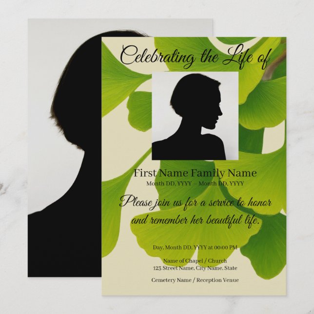 invitación conmemorativa de Ginko (Anverso / Reverso)