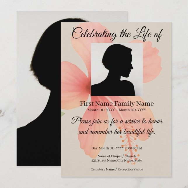 invitación conmemorativa de hibisco (Anverso / Reverso)