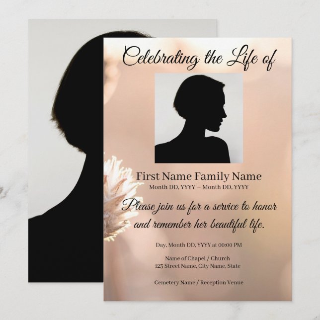 invitación conmemorativa de hierba de Pampas (Anverso / Reverso)