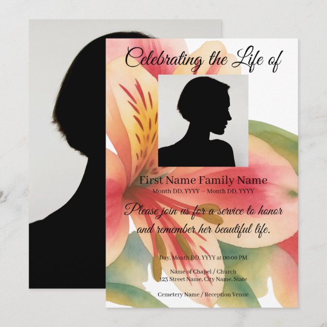 invitación conmemorativa de lirio peruano (Anverso / Reverso)