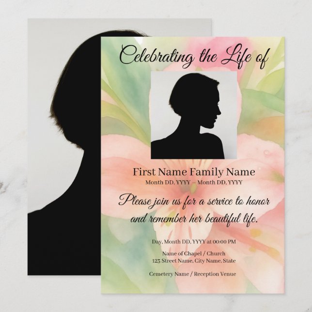 invitación conmemorativa de lirio peruano (Anverso / Reverso)