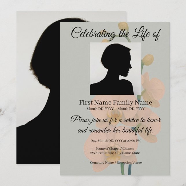 Invitación conmemorativa de orquídea  (Anverso / Reverso)