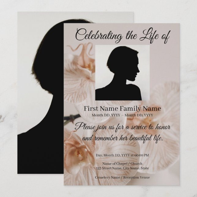 Invitación conmemorativa de orquídea (Anverso / Reverso)