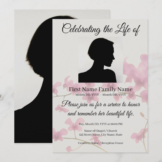 invitación conmemorativa de orquídea Dendrobium (Anverso / Reverso)