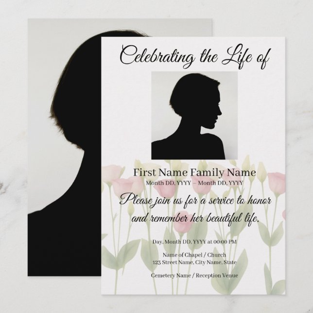 Invitación conmemorativa de pastel (Anverso / Reverso)