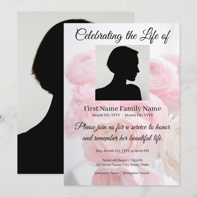 invitación conmemorativa de peonía (Anverso / Reverso)