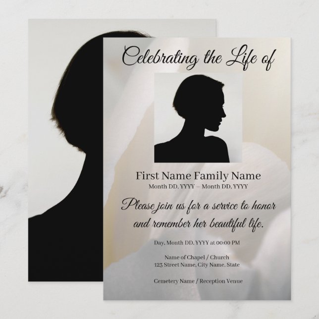 Invitación conmemorativa de Rosa (Anverso / Reverso)