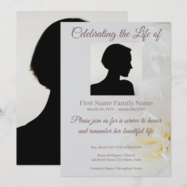 Invitación conmemorativa de rosa (Anverso / Reverso)