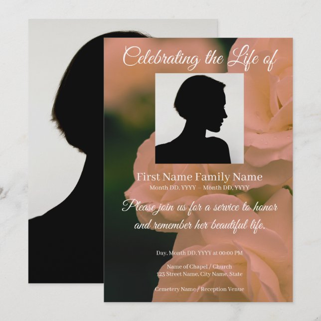 Invitación conmemorativa de rosa (Anverso / Reverso)