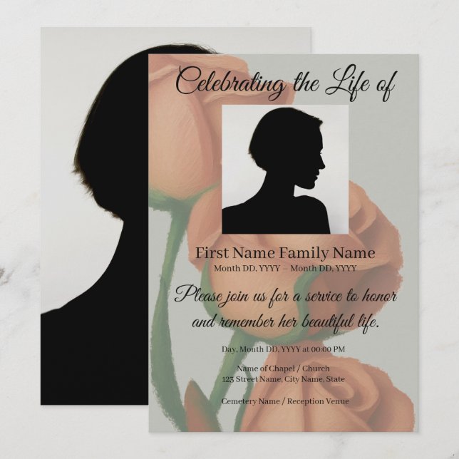 invitación conmemorativa de rosa (Anverso / Reverso)