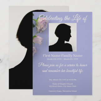 Invitación conmemorativa de rosa púrpura