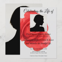 Invitación conmemorativa de rosa roja